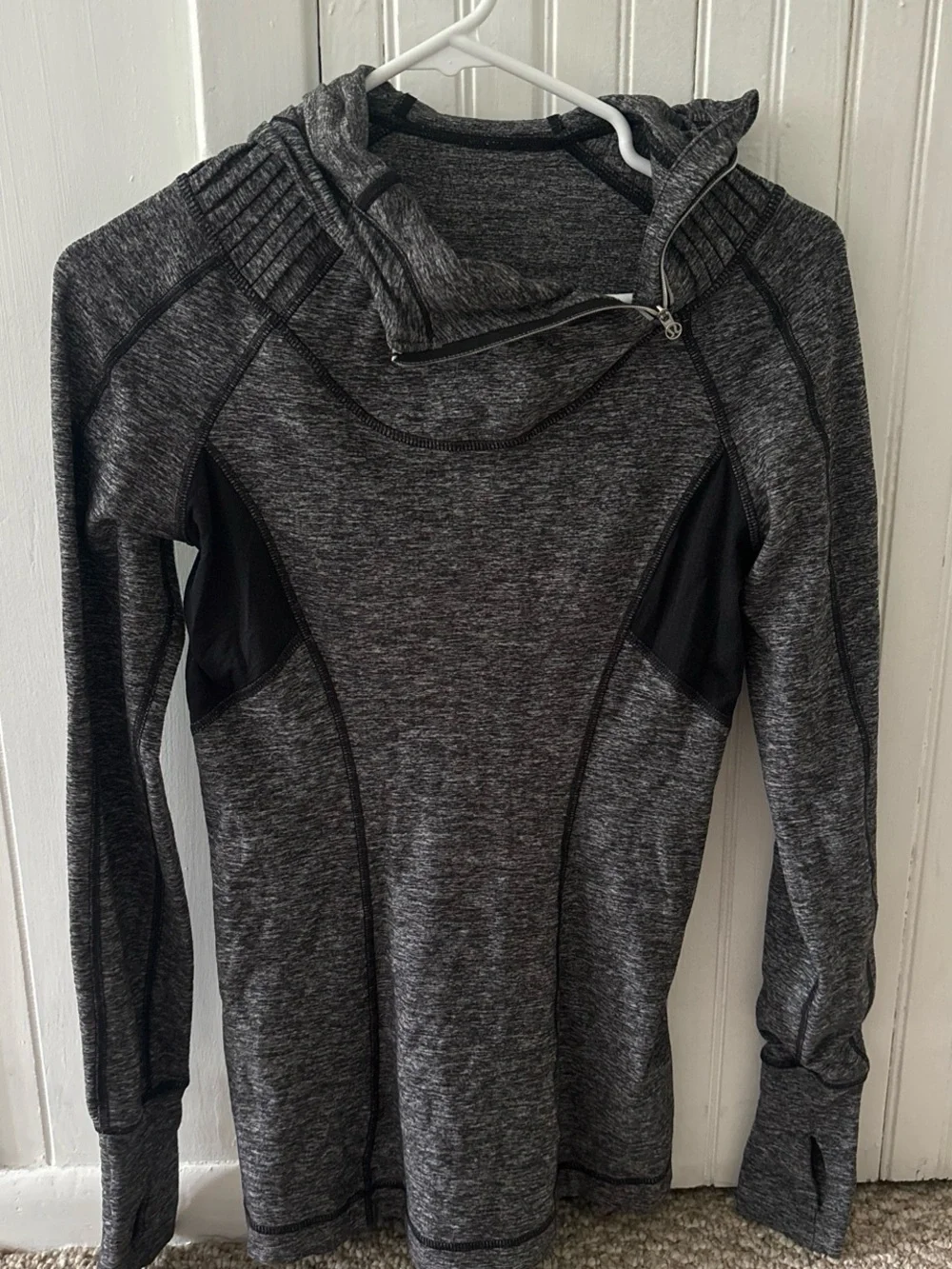 lululemon athletica Heathered Dark Gray Hooded Performance Pullover